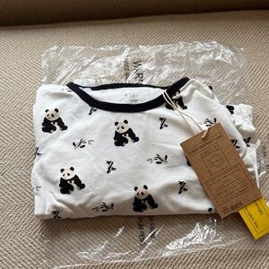NWT Kyte Panda Print Kids Pajamas - Black and White